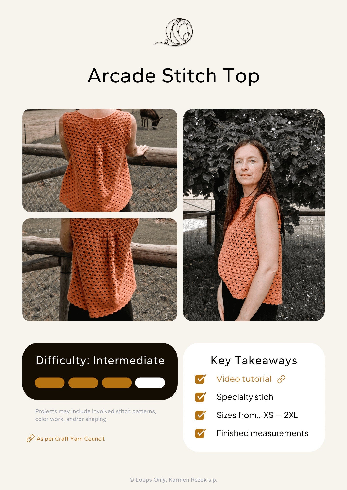 Arcade Stitch Top - Loops Only