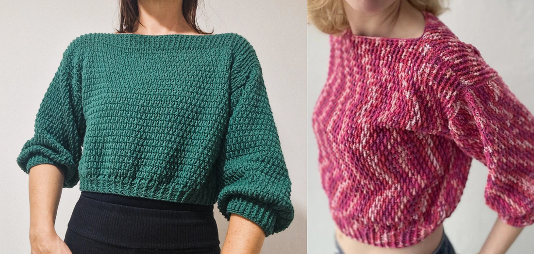 Cropped Alpine Stitch Sweater