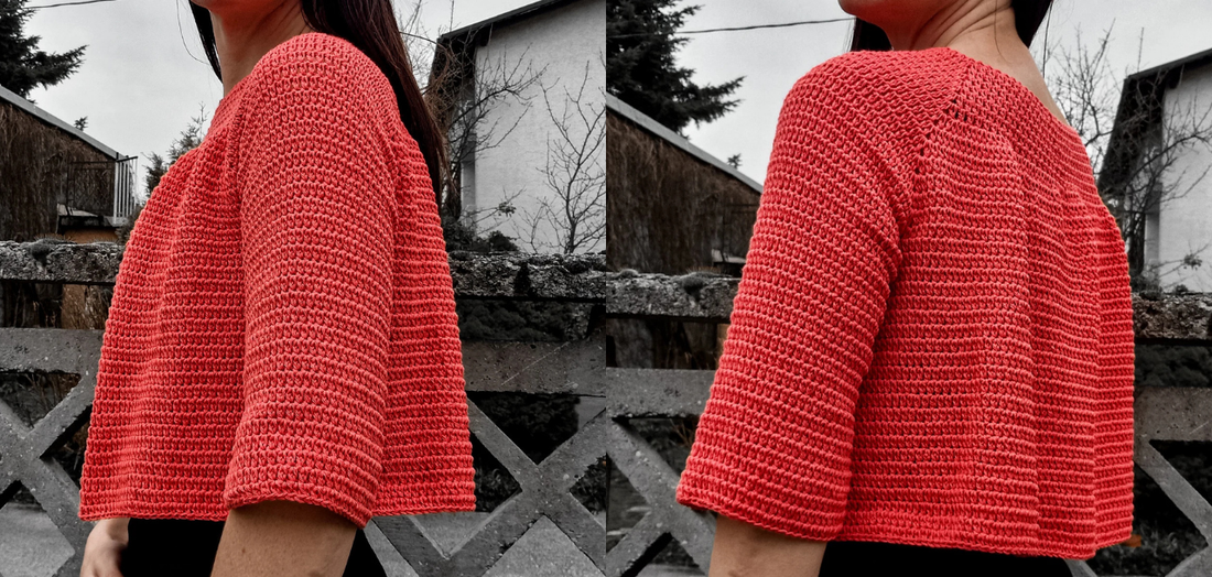 Cropped Ruffle Raglan Sweater