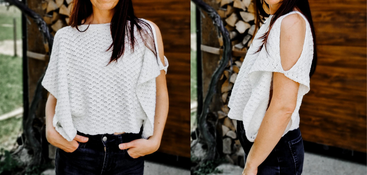 Elegant Oversized Open Shoulder Top