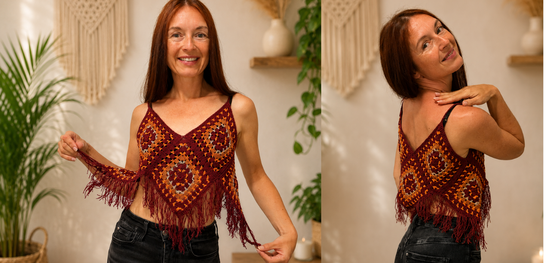 Boho Granny Square Top