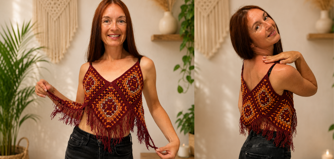 Boho Granny Square Top