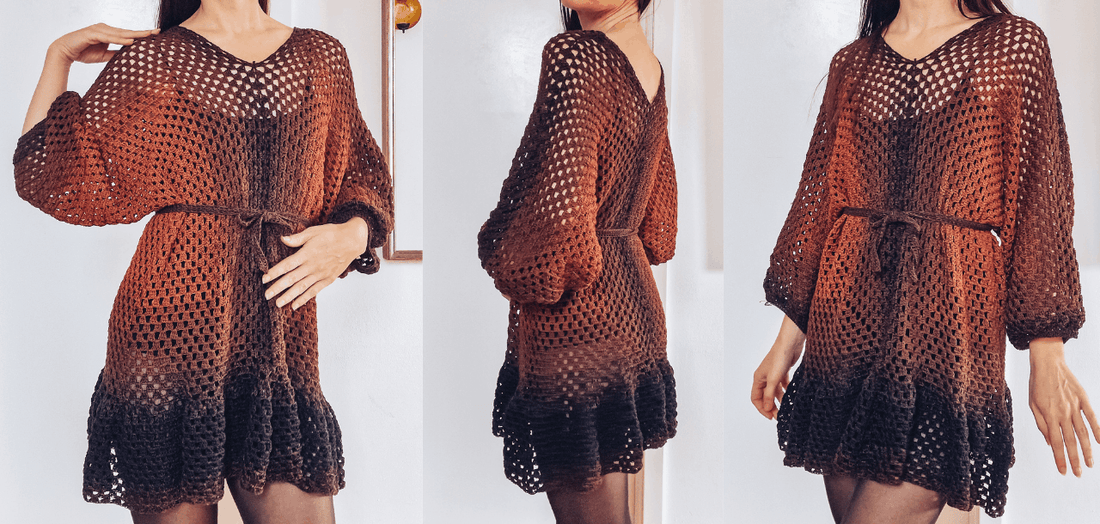 Ember Ruffle Hem Crochet Cover Up Dress