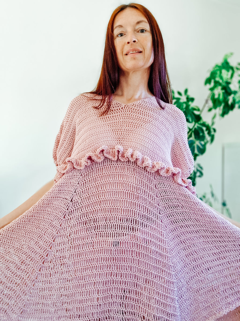 Light pink blush ruffle summer dress by Loops Only with a flowy fabric and feminine ruffle details.