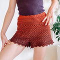 Loops Only Boho Granny Stitch Shorts featuring a relaxed fit, crochet design, and casual style perfect for warm weather.