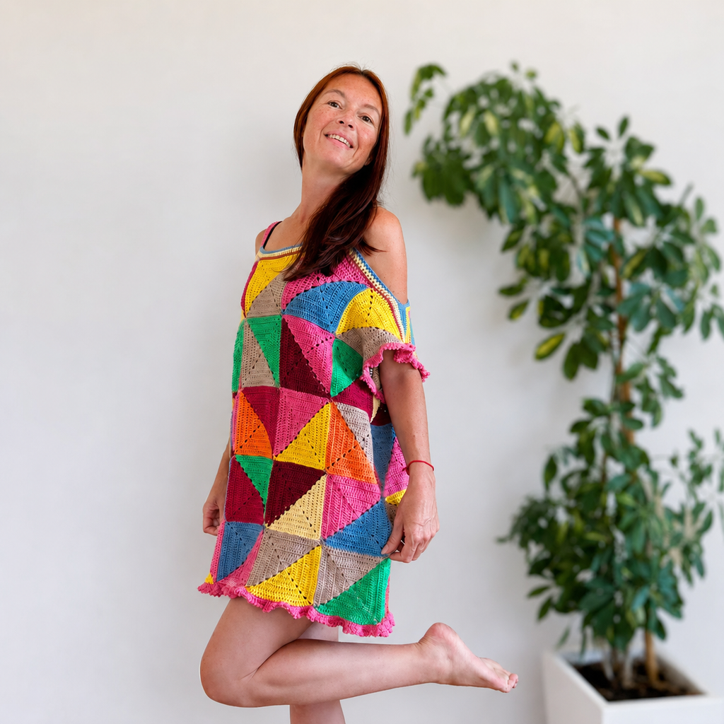 Scrap Yarn Granny Dress