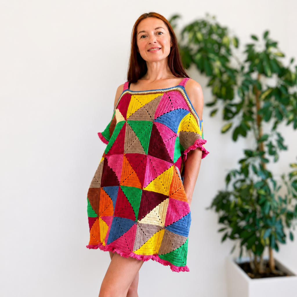 Scrap Yarn Granny Dress