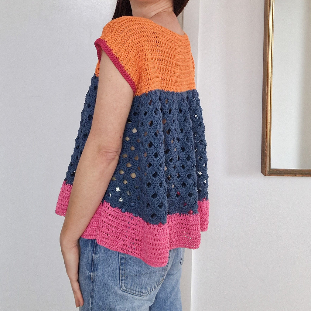 Loops Only Arcade Color Block Top, stylish sleeveless top with bold color blocks, casual fashion for everyday wear.