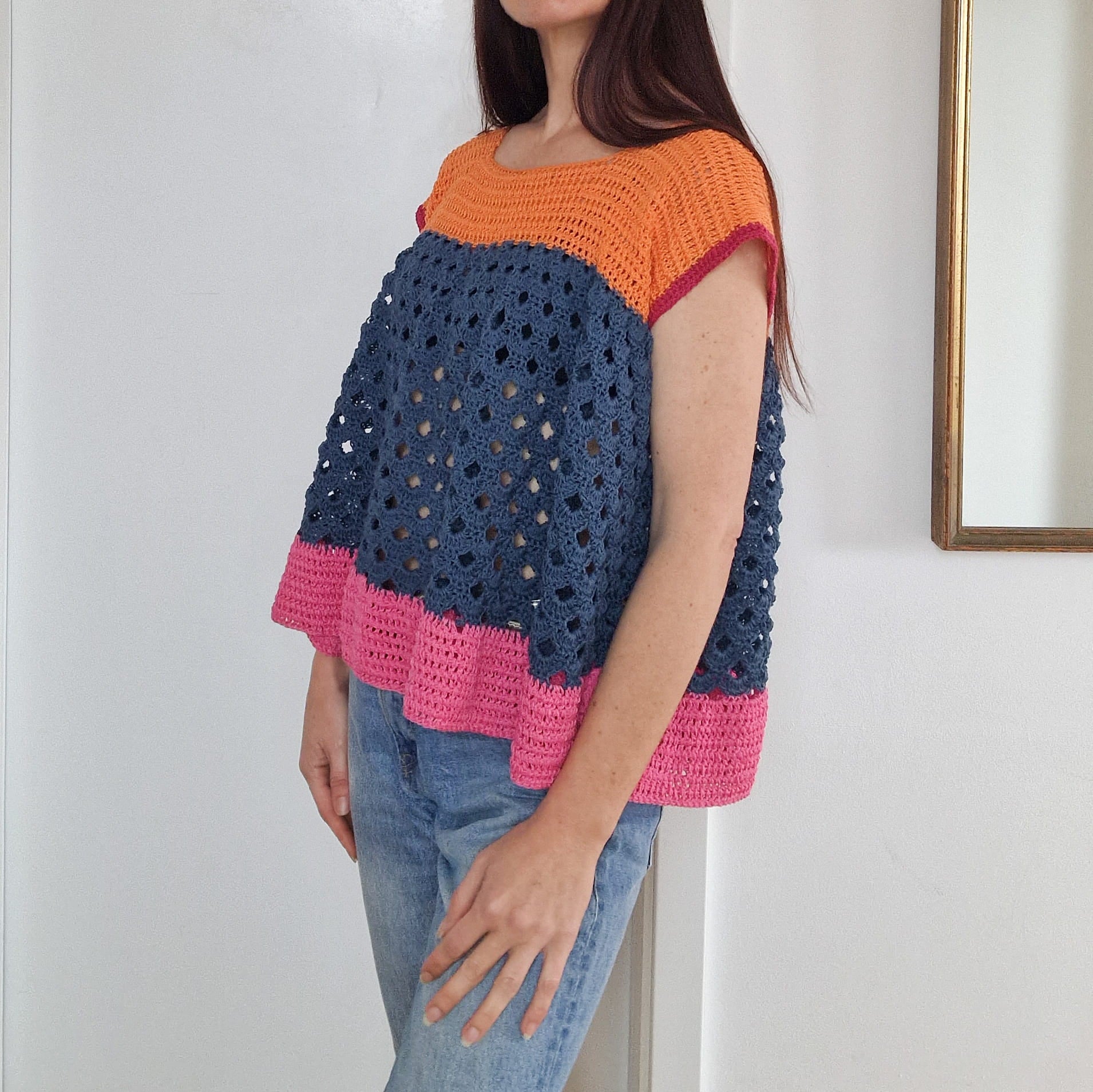 Loops Only Arcade Color Block Top featuring vibrant color-block design and casual fit, displayed on a white background.