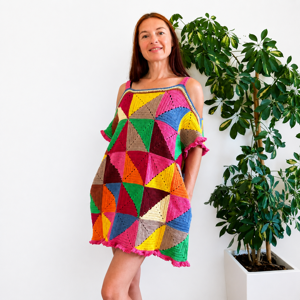 Scrap Yarn Granny Dress