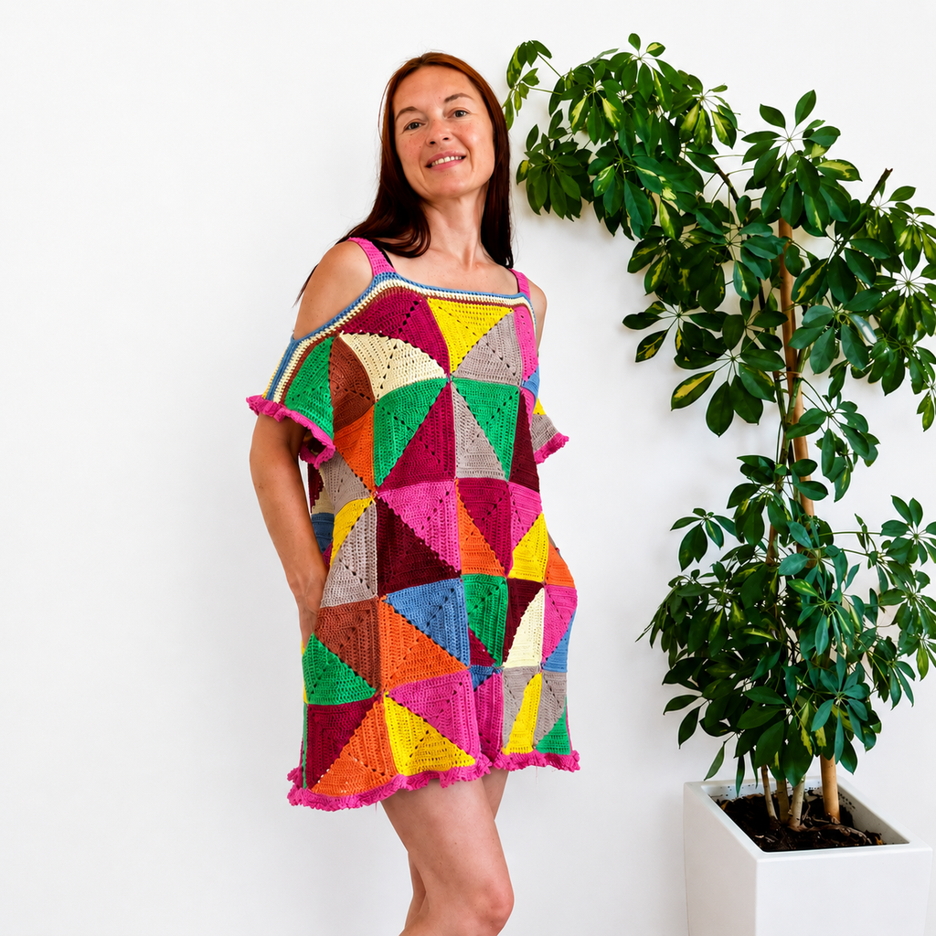 Scrap Yarn Granny Dress