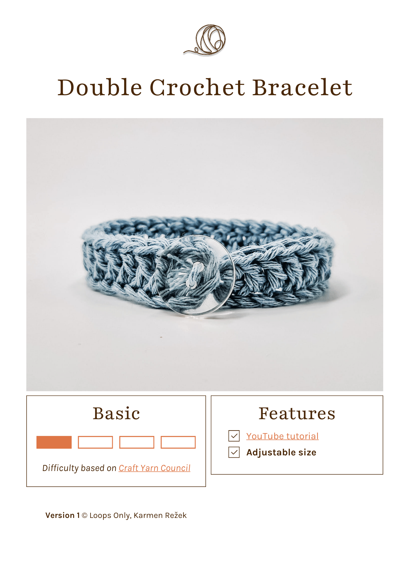 Double Crochet Bracelet - Loops Only