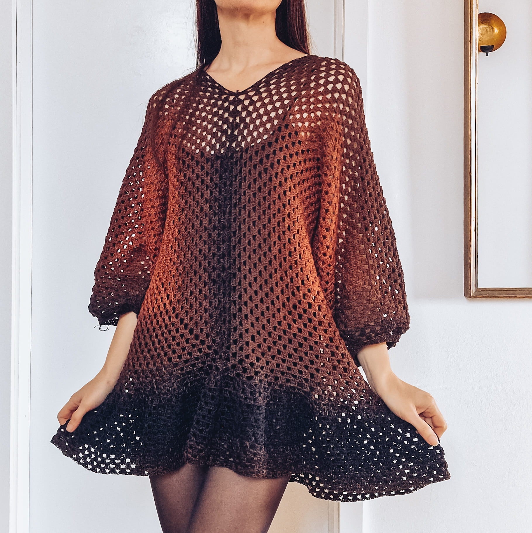 Ember Ruffle Hem Crochet Cover Up Dress