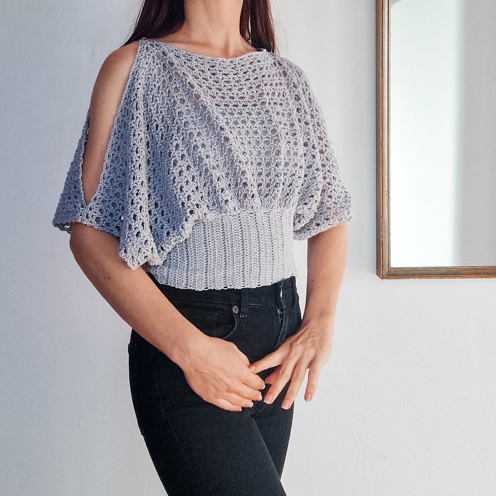 Pearl Lace Cold Shoulder Top | Crochet Pattern by Loops Only