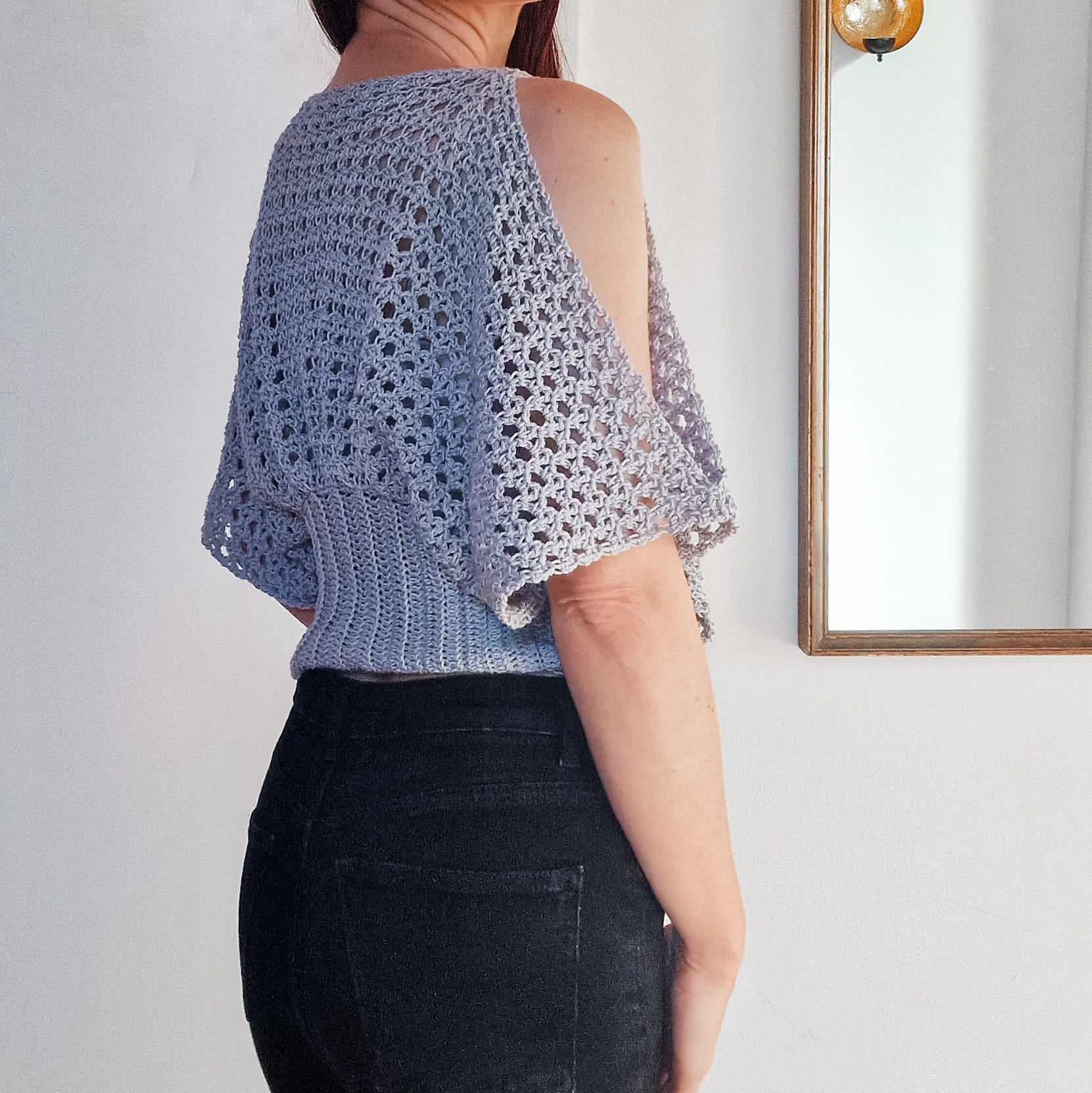 Pearl Lace Cold Shoulder Top | Crochet Pattern by Loops Only