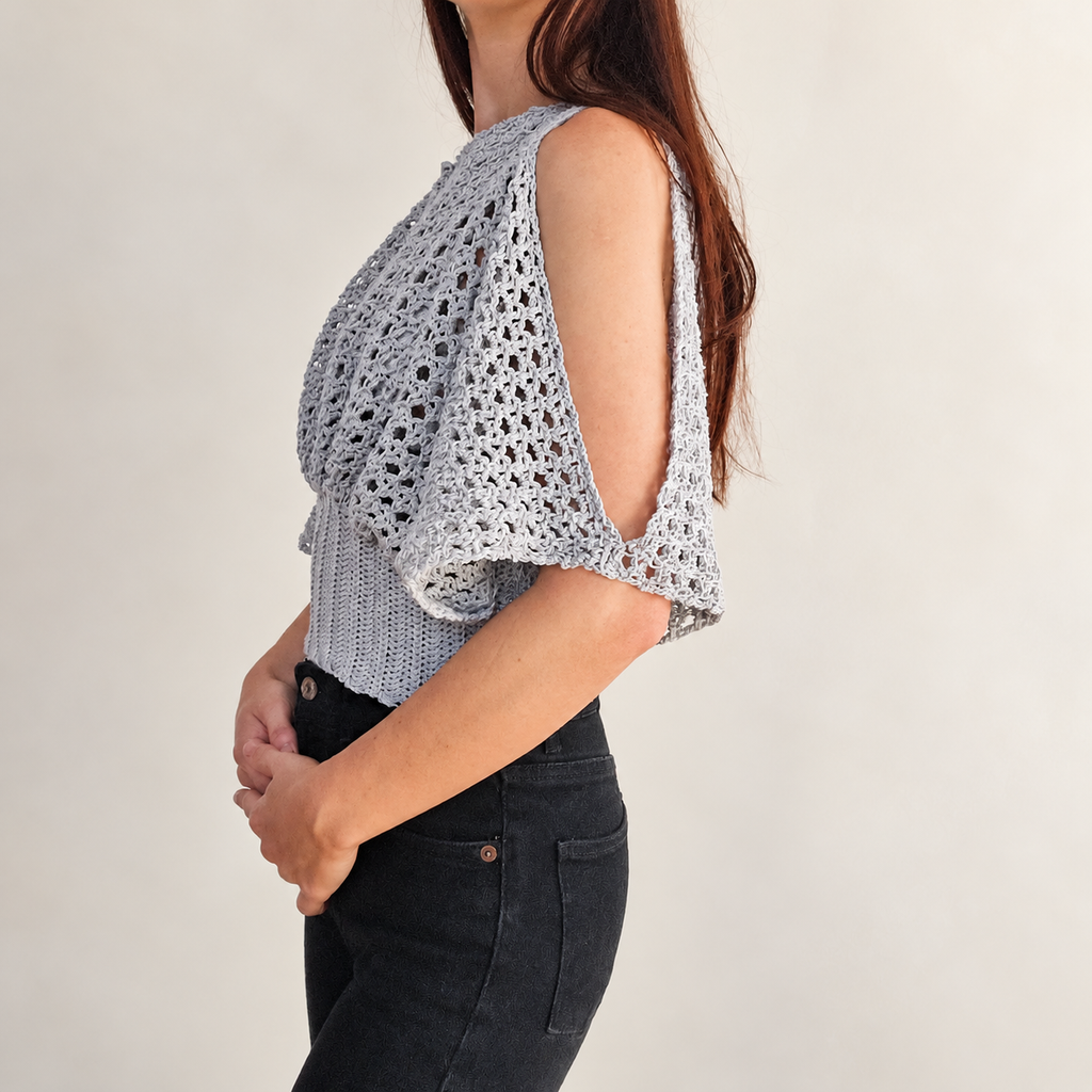 Pearl Lace Cold Shoulder Top