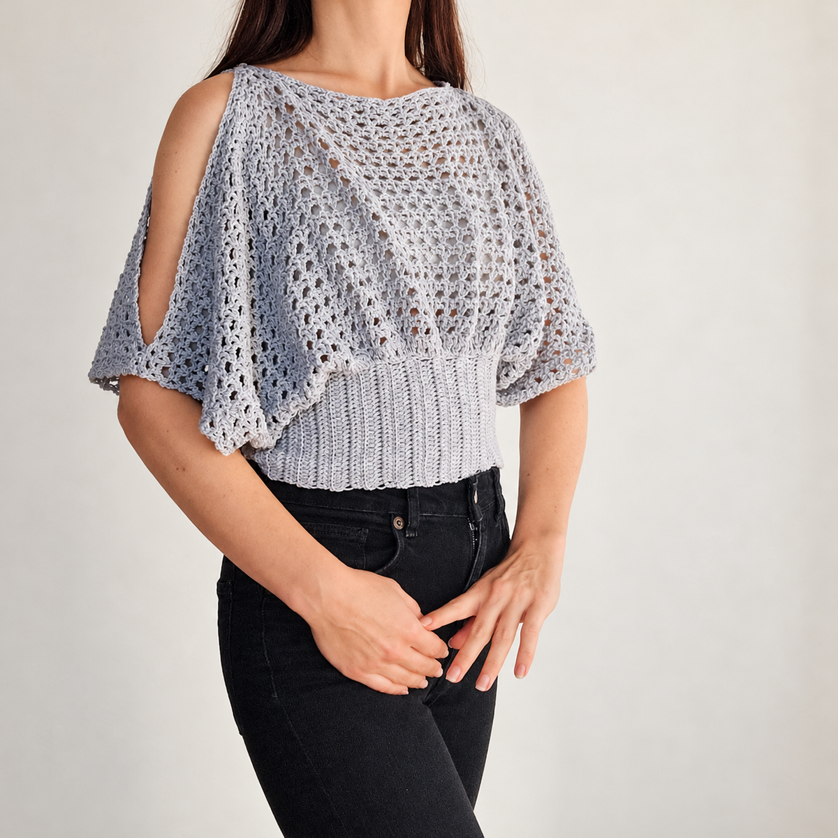 Pearl Lace Cold Shoulder Top