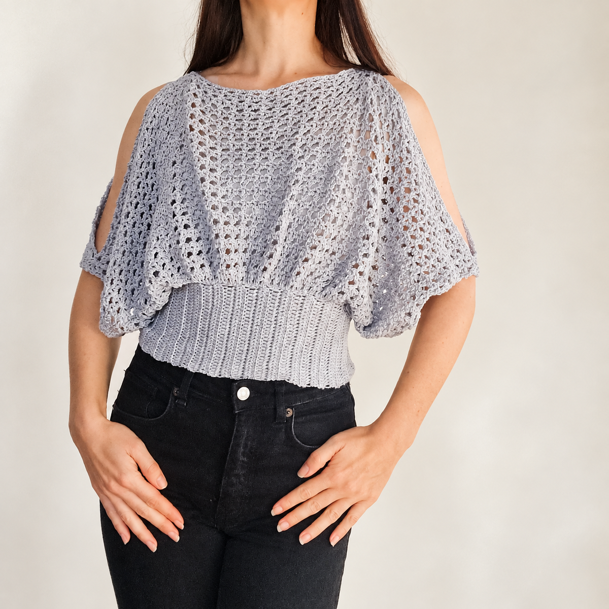 Pearl Lace Cold Shoulder Top