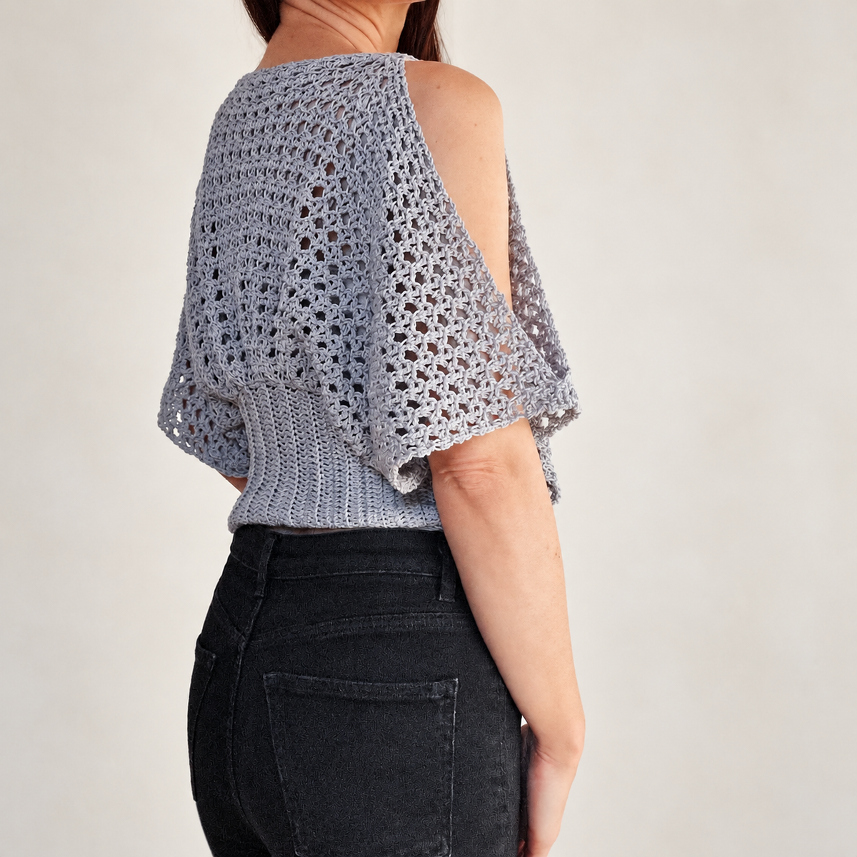 Pearl Lace Cold Shoulder Top