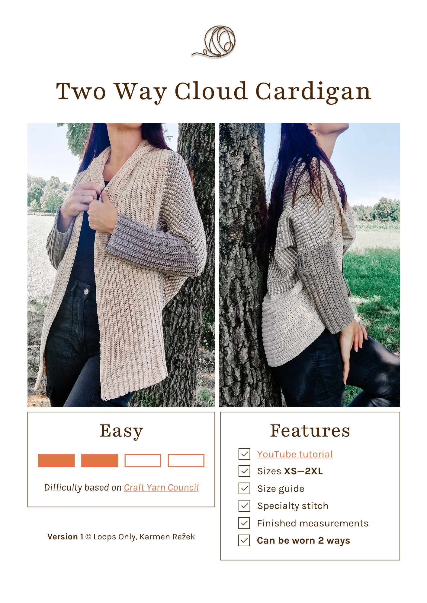 Two Way Cloud Cardigan - Loops Only