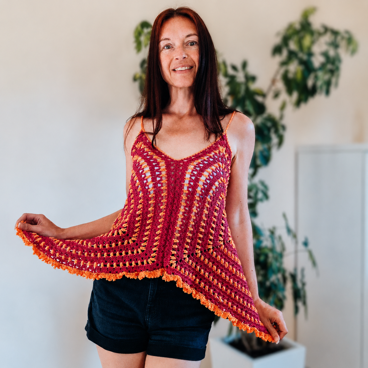 Puff Stitch Granny Square Top