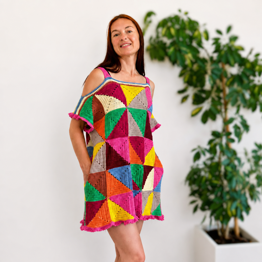 Scrap Yarn Granny Dress