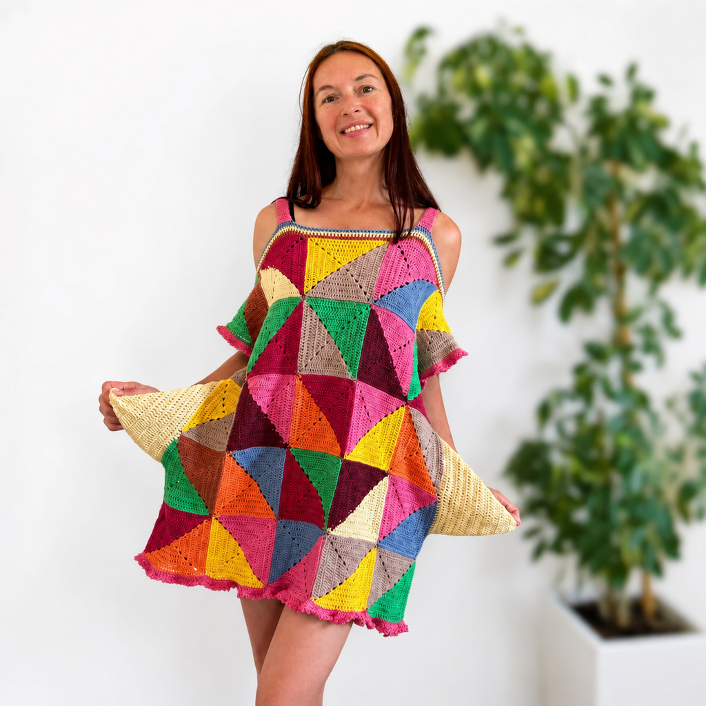 Scrap Yarn Granny Dress