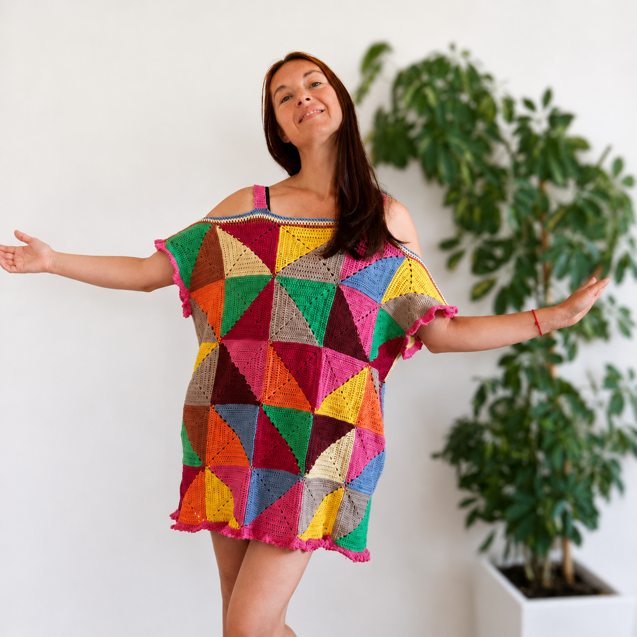 Scrap Yarn Granny Dress