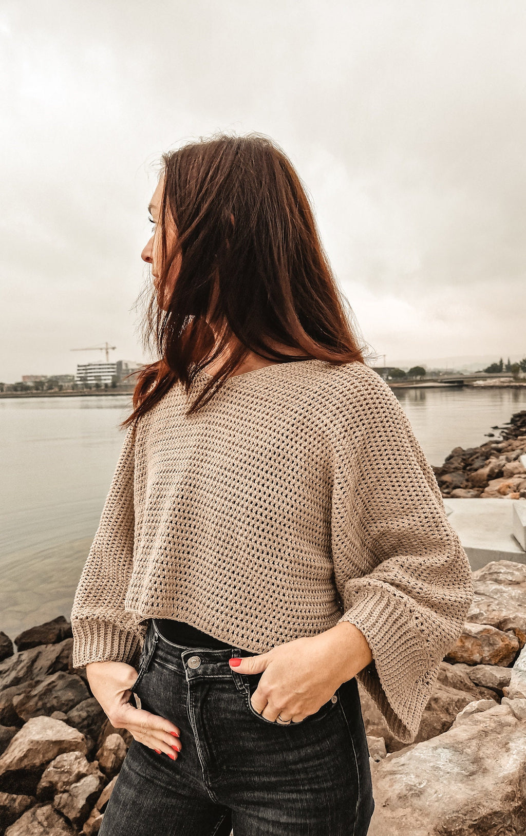 Oversized V-neck Sweater - Loops Only