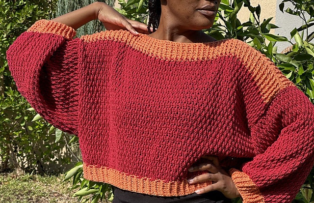 Cropped Alpine Stitch Sweater - Loops Only