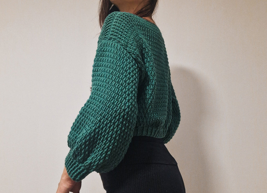 Cropped Alpine Stitch Sweater - Loops Only