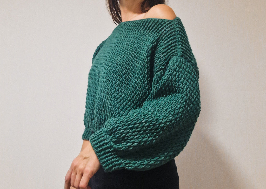 Cropped Alpine Stitch Sweater - Loops Only