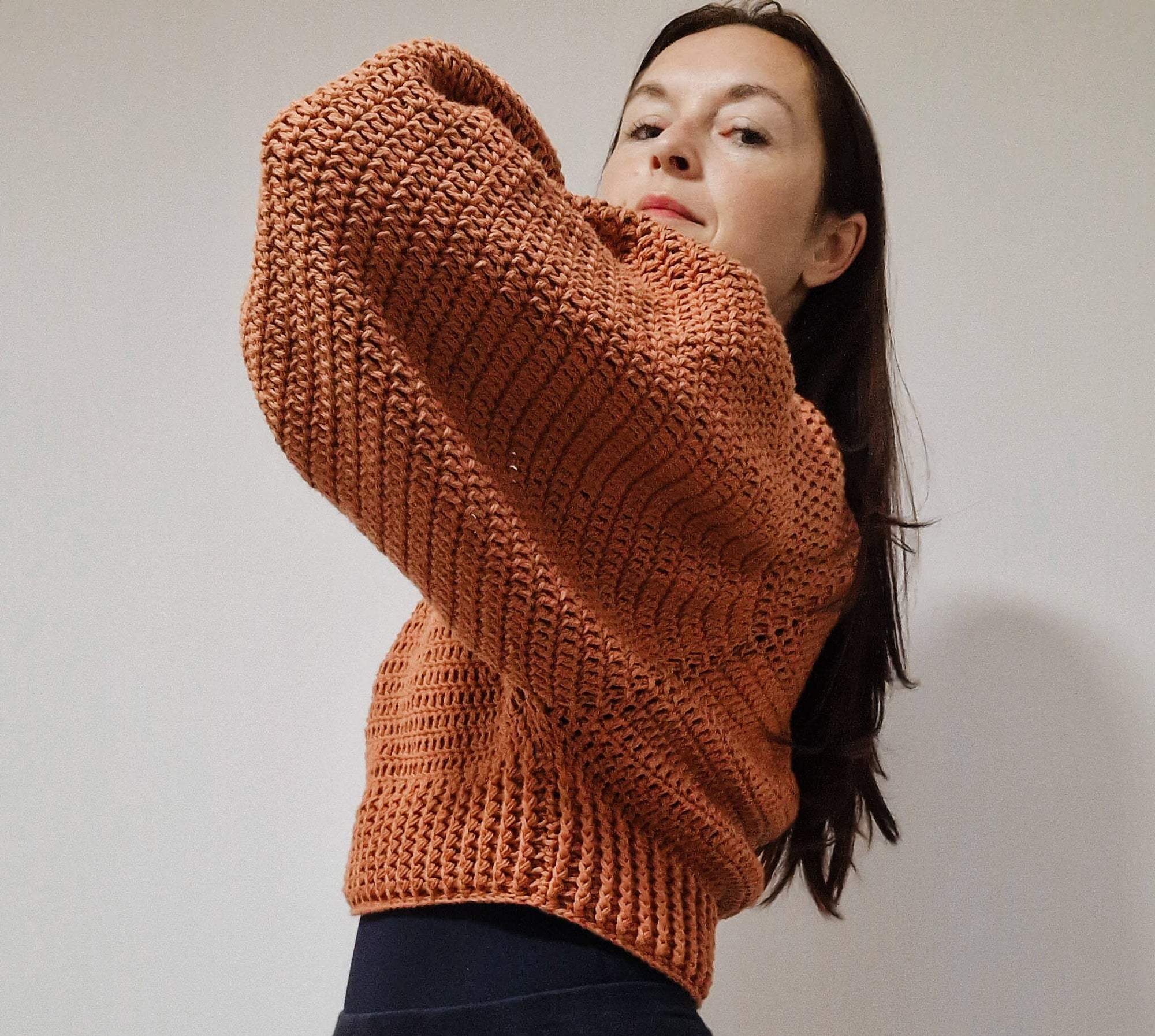 Double Crochet Crop Raglan Sweater - Loops Only