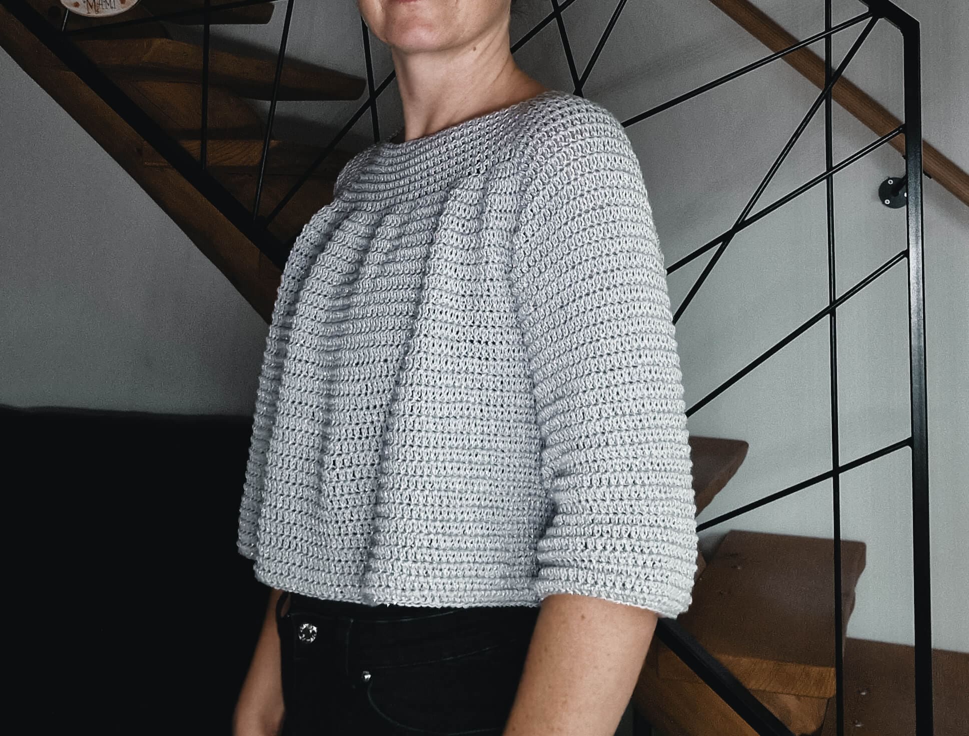 Cropped Ruffle Raglan Sweater - Loops Only