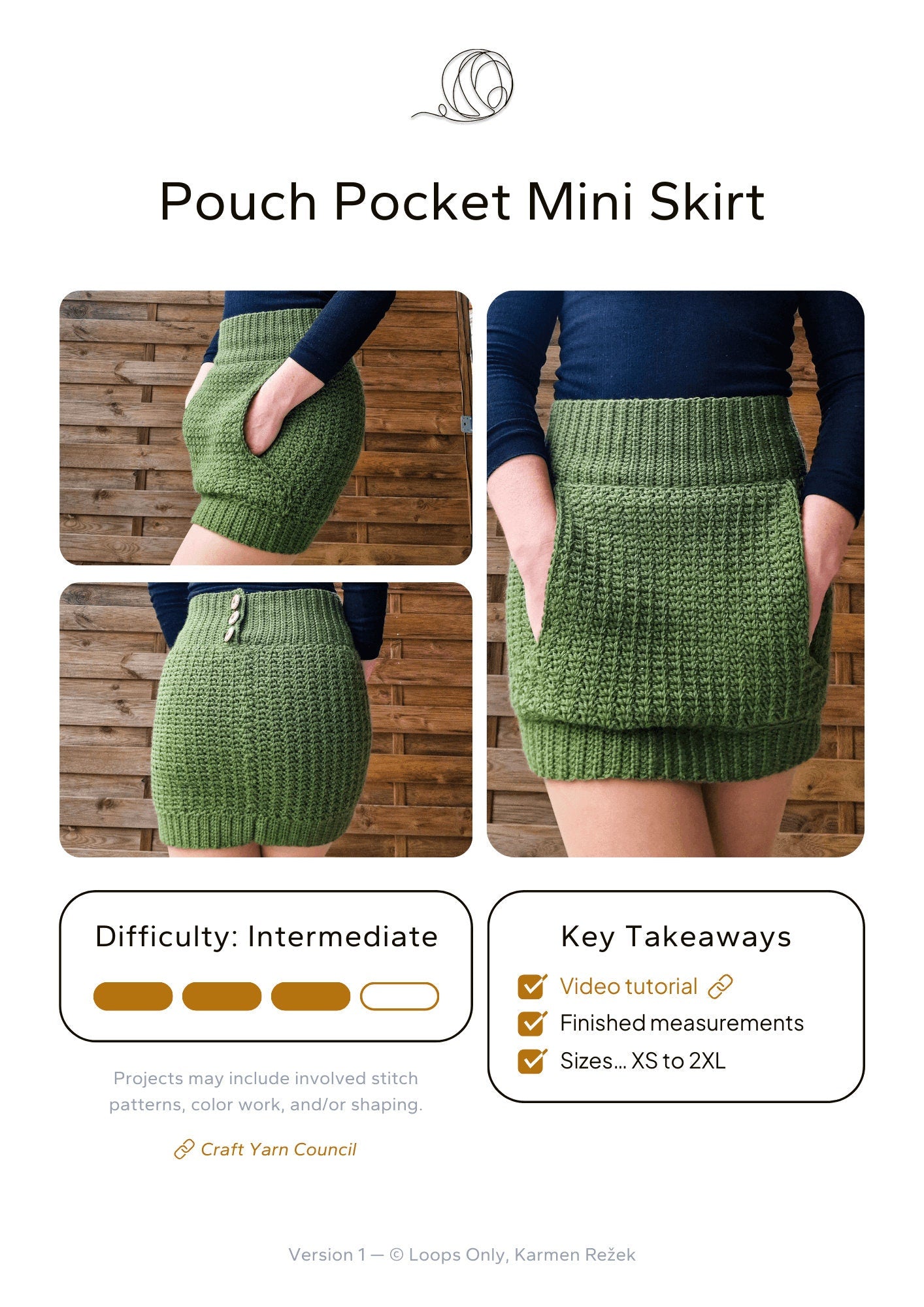 Pouch Pocket Mini Skirt - Loops Only