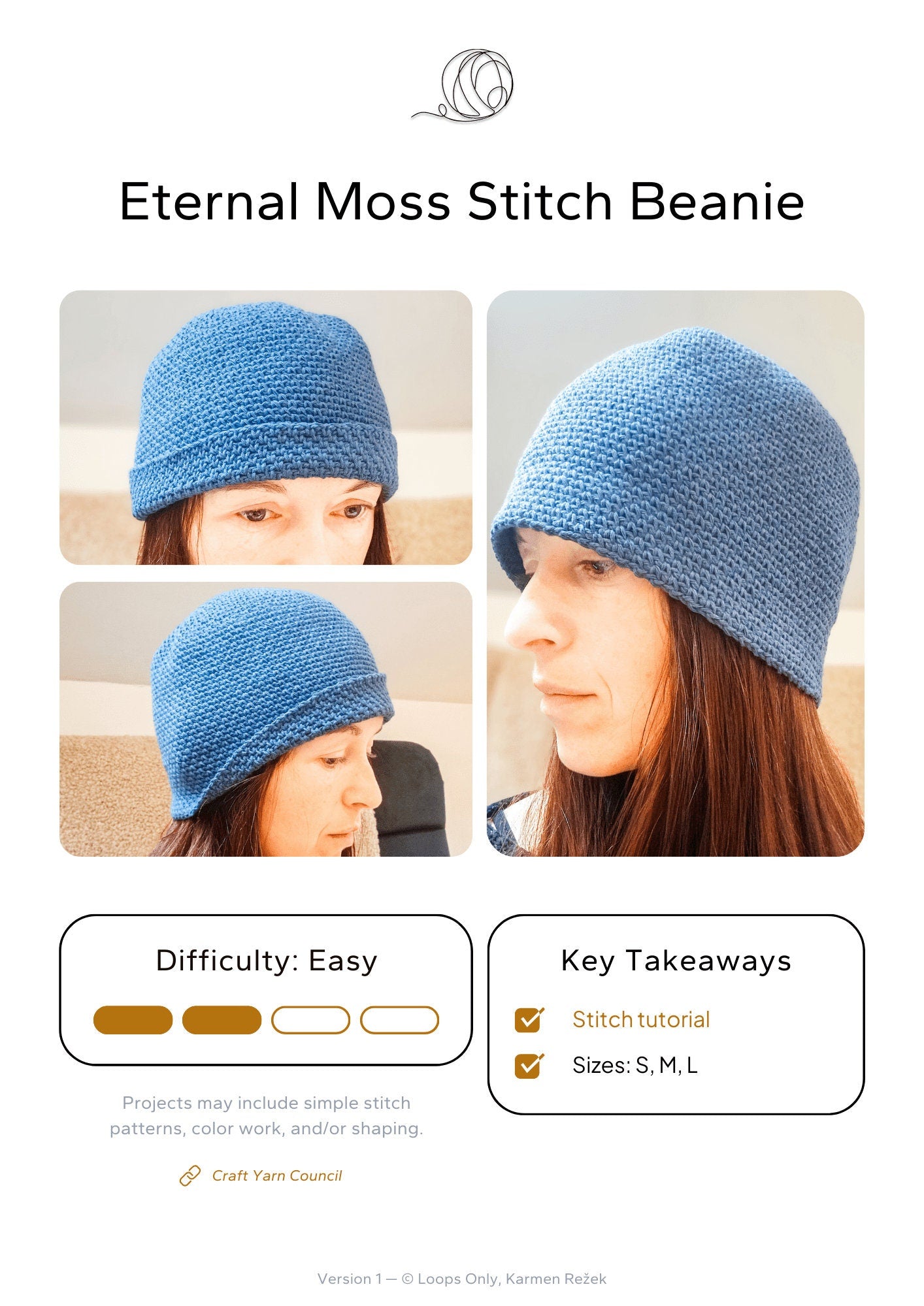 Eternal Moss Stitch Beanie - Loops Only