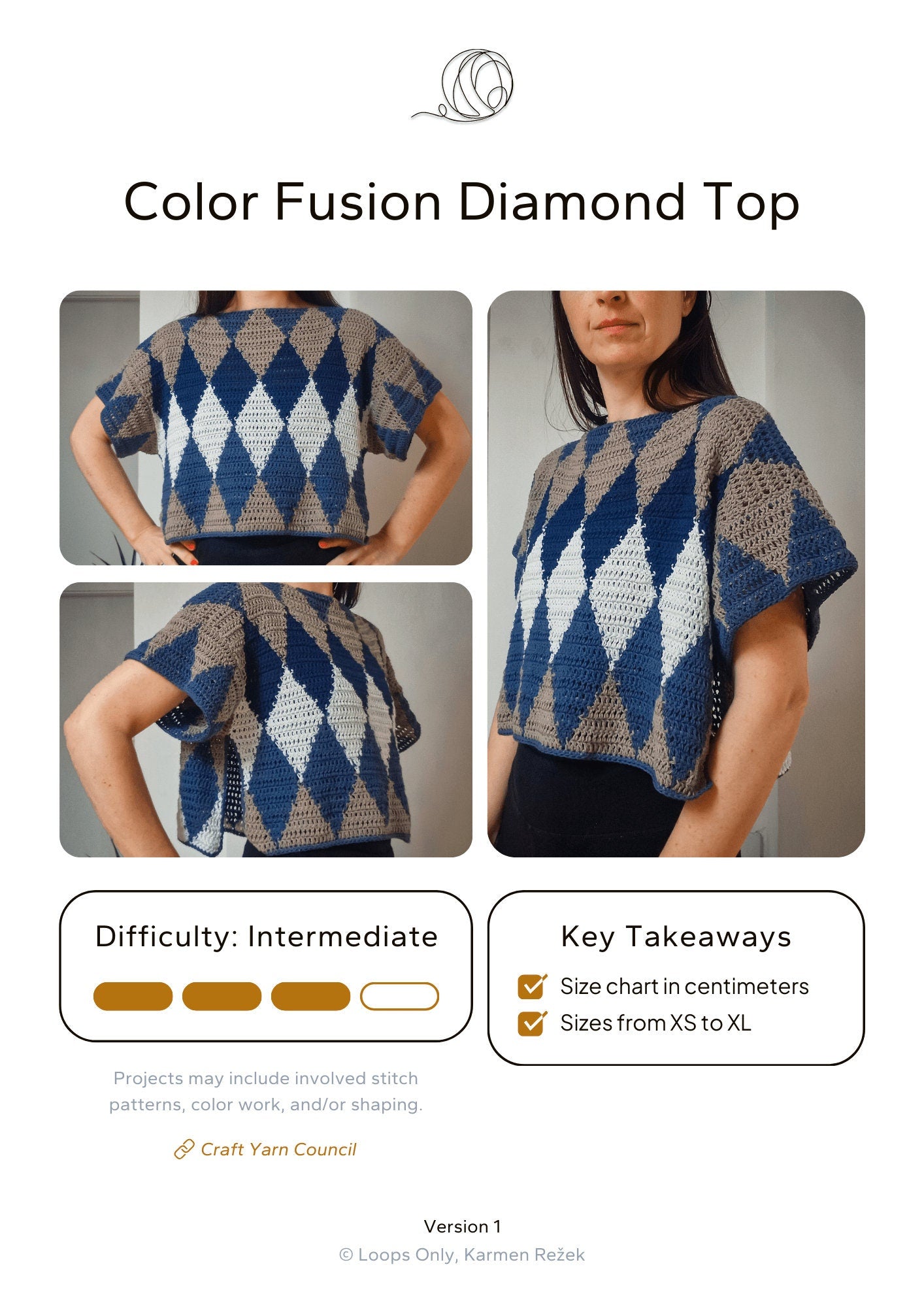 Color Fusion Diamond Top - Loops Only