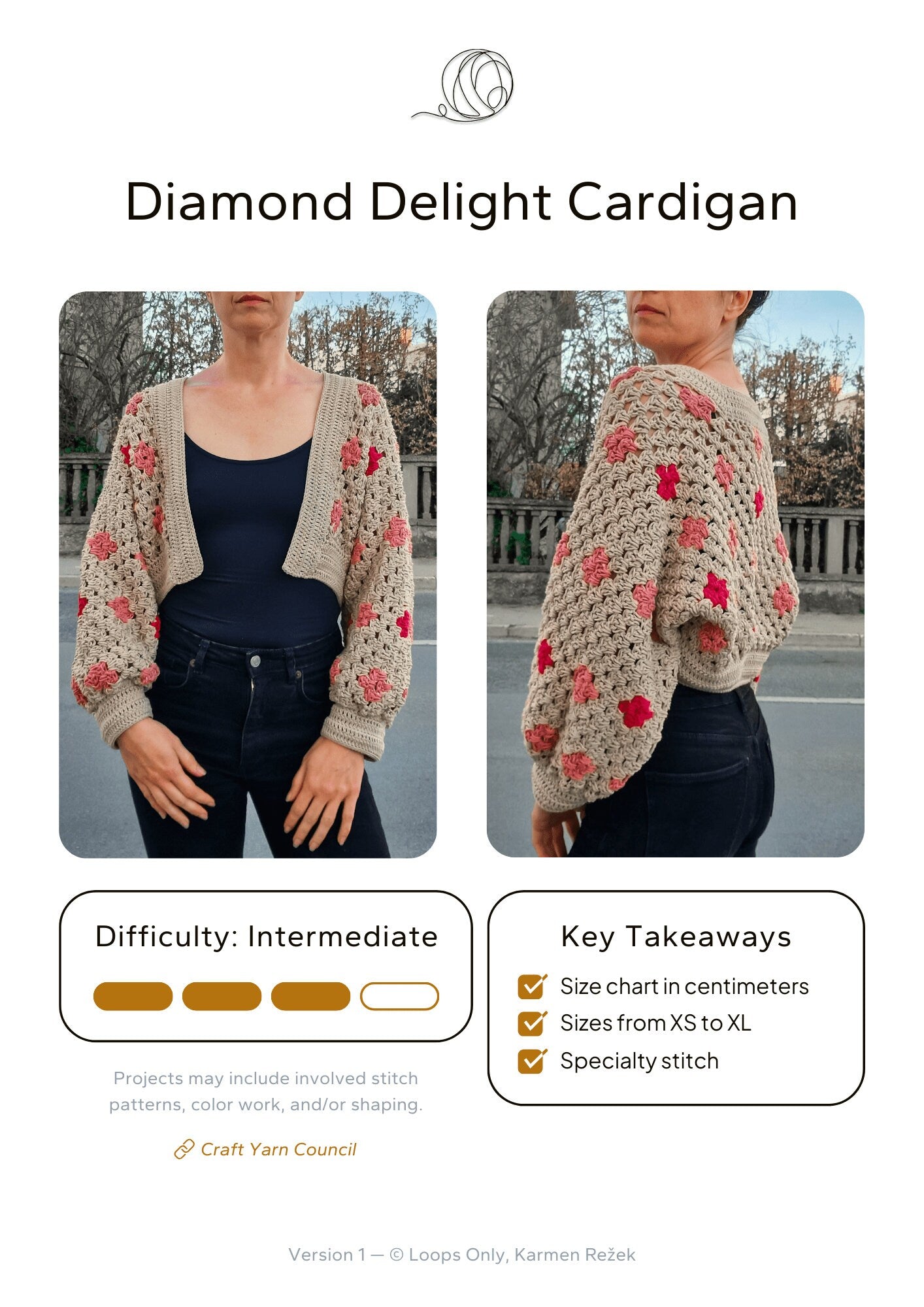 Diamond Delight Cardigan - Loops Only
