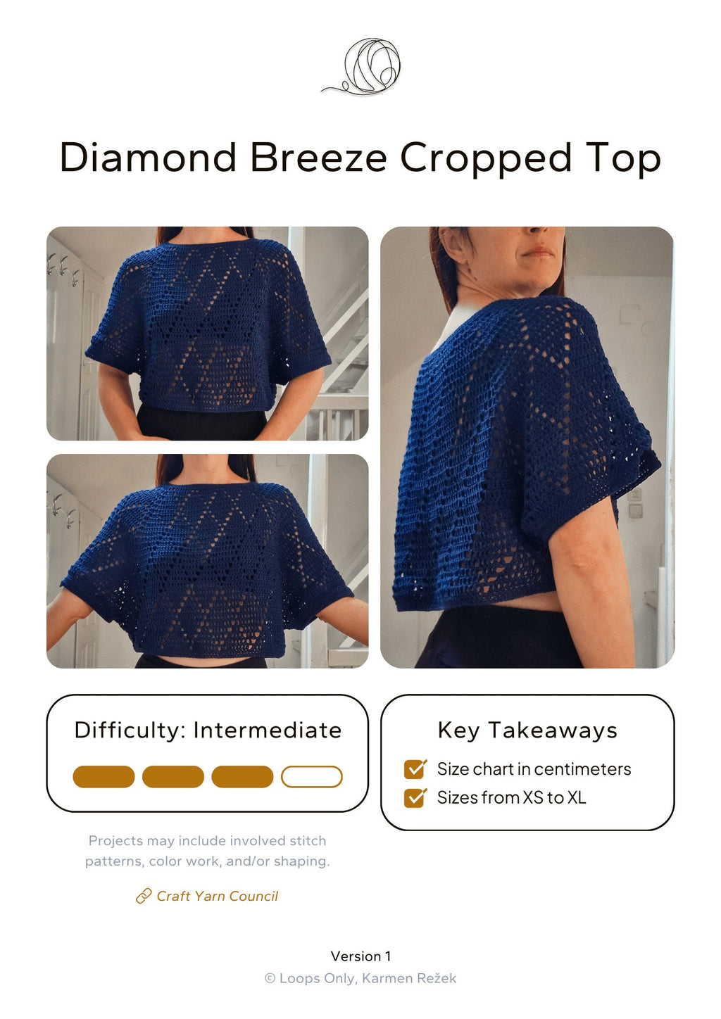 Diamond Breeze Cropped Top - Loops Only