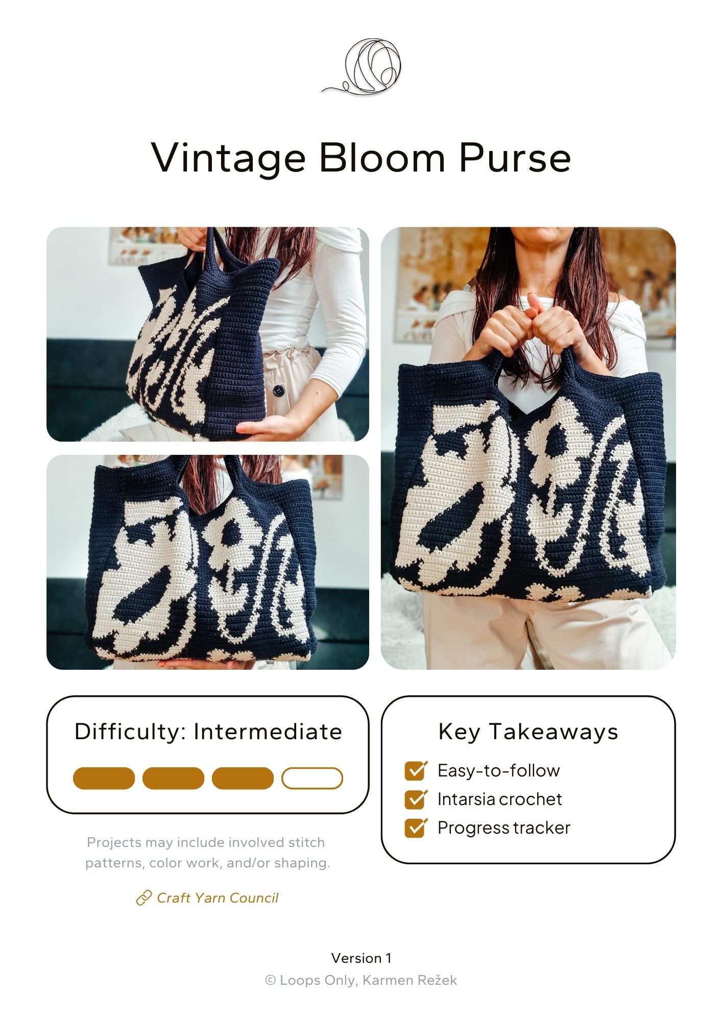Vintage Bloom Purse - Loops Only