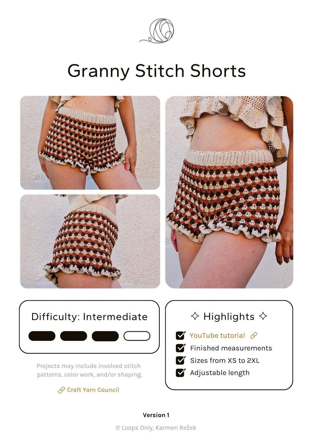 Granny Stitch Shorts - Loops Only