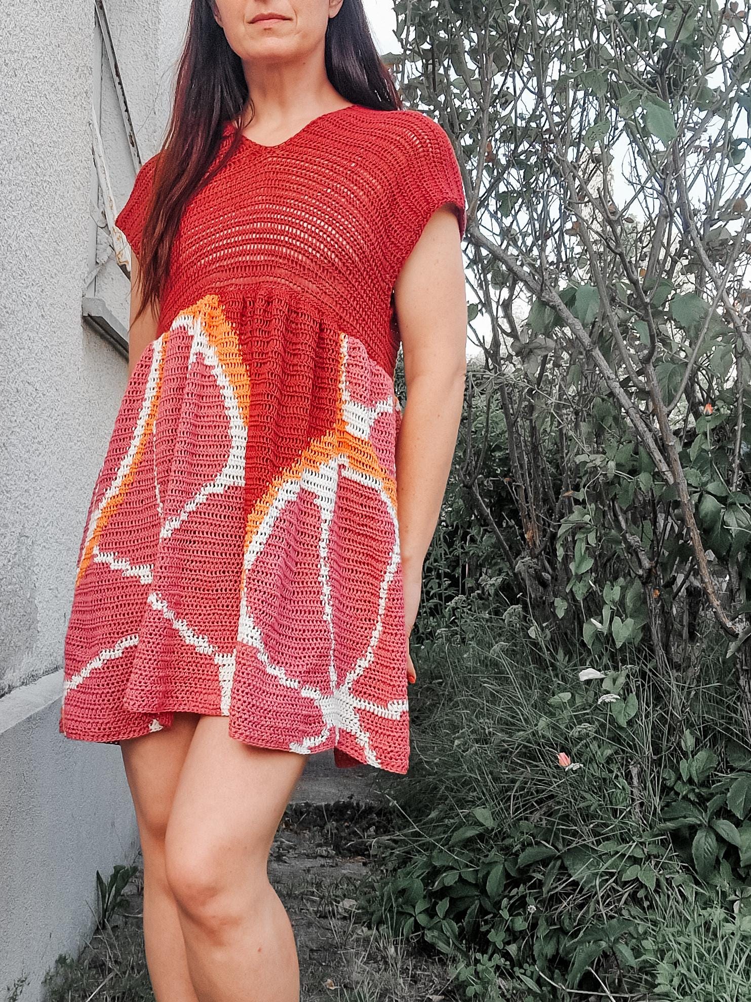 bright crochet dress Bright. Bold. Beautiful. Our almighty Boho chic dress. This colorful crochet summer dress is one of my favourite makes, and the full tutorial is now available on my YouTube channel https://youtu.be/CD8JKDxFviA?si=uXiowpLgRs-YQnvi Head