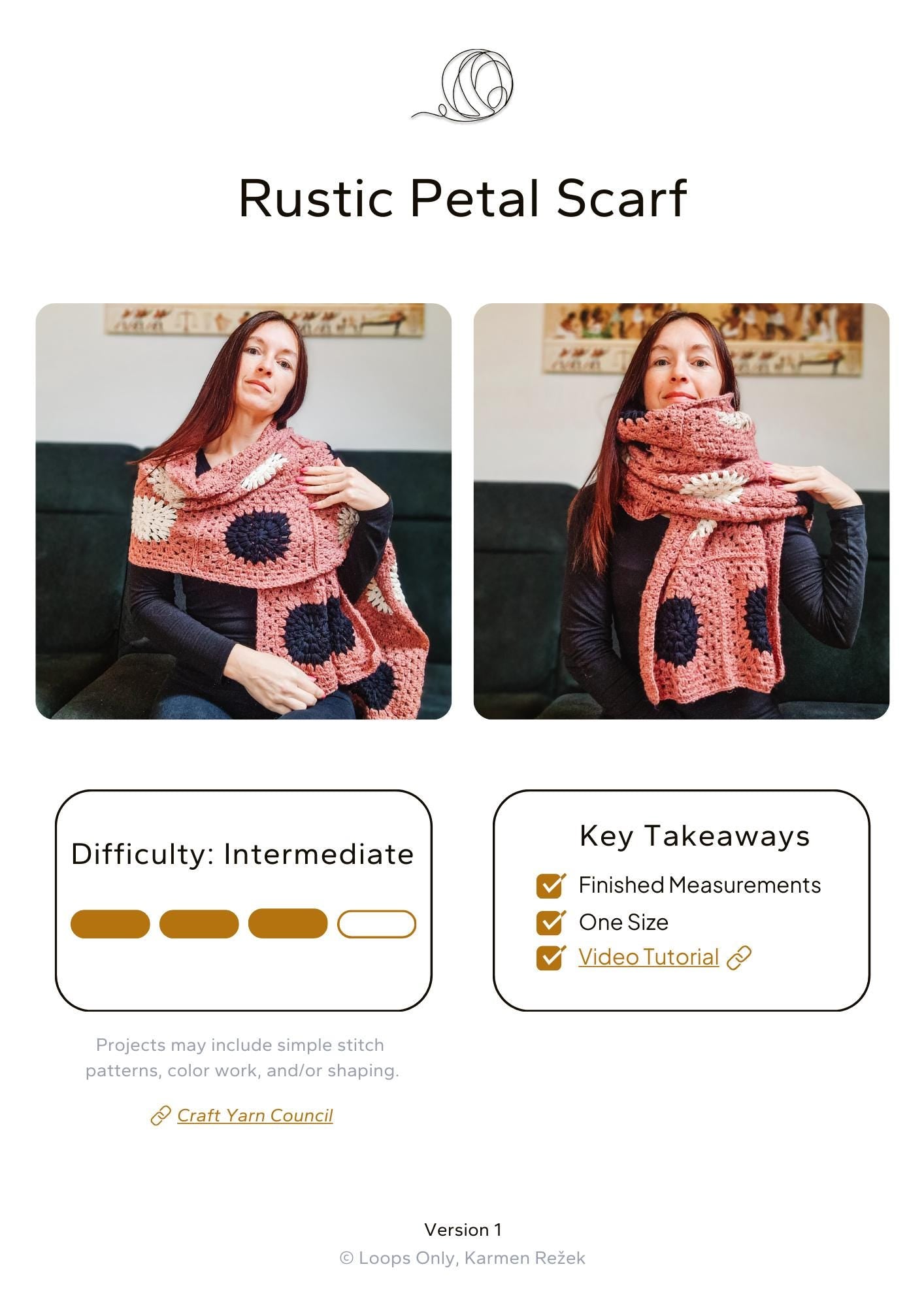 Rustic Petal Scarf - Loops Only