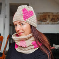 Hearts Winter Set by Loops Only, a cozy collection of winter-themed accessories featuring heart patterns in a set.