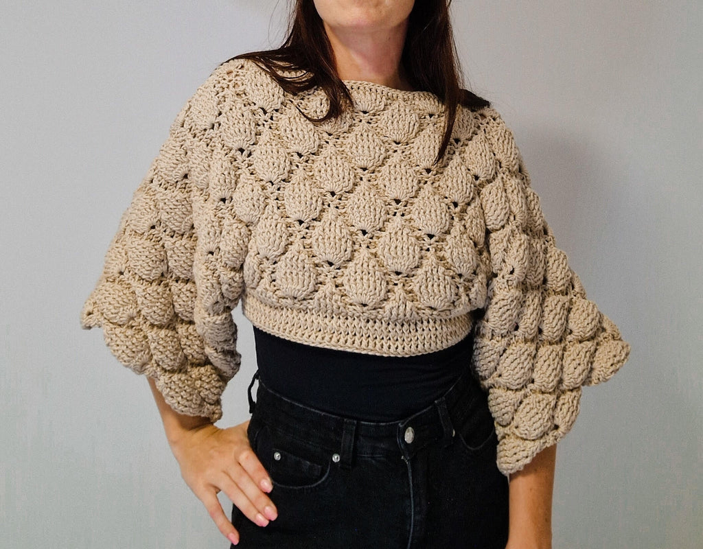 Figs Oversized Crop Sweater - Loops Only