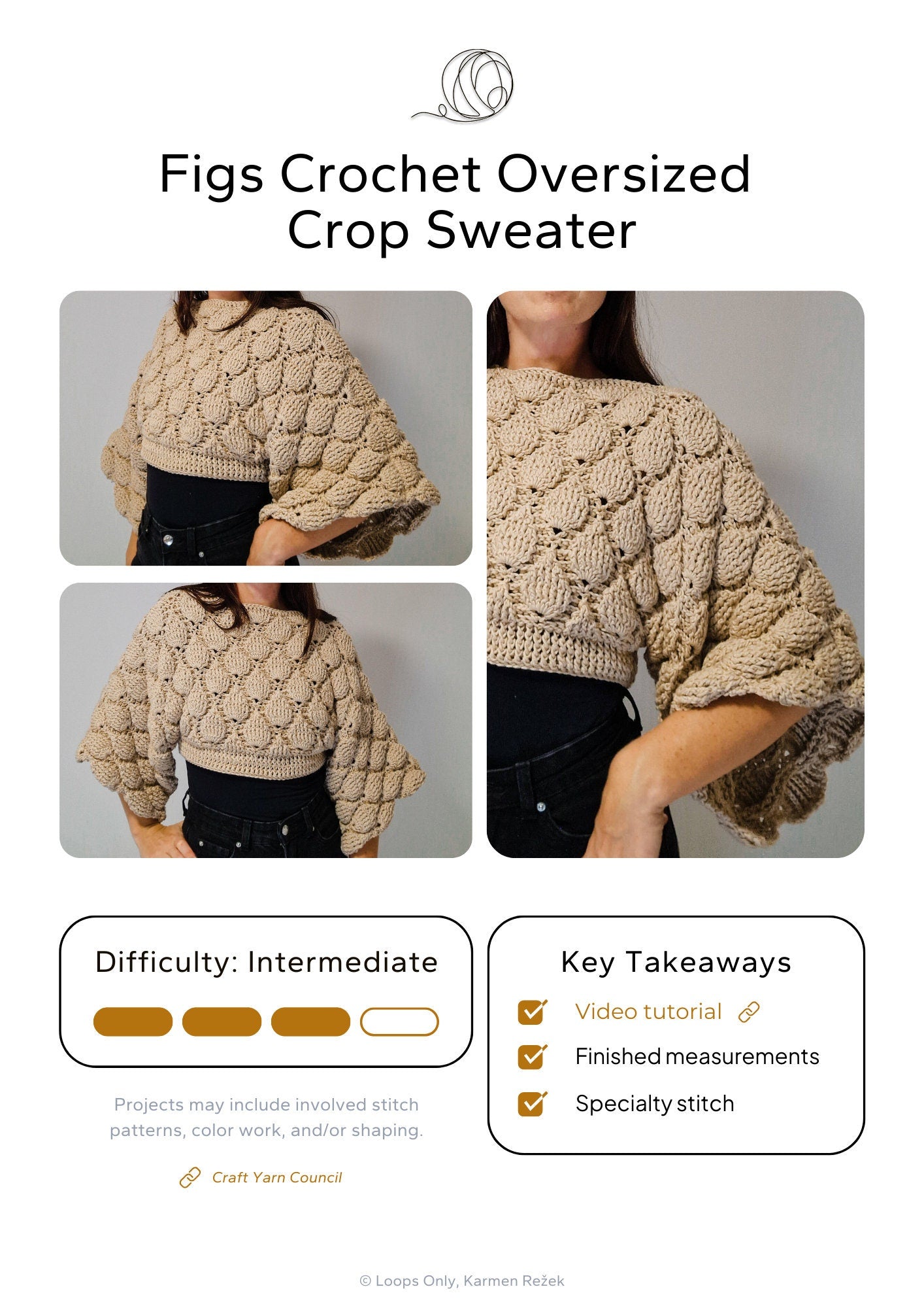 Figs Oversized Crop Sweater - Loops Only