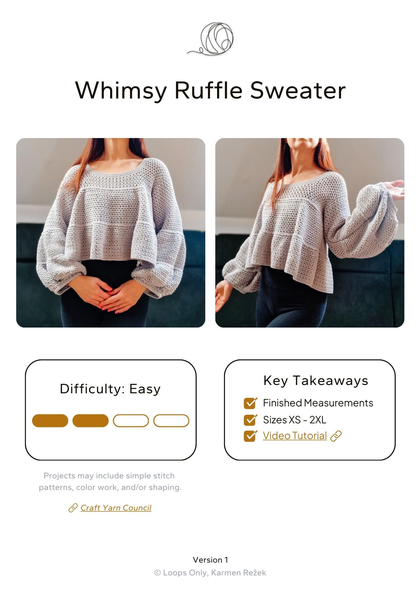 Whimsy Ruffle Sweater - Loops Only
