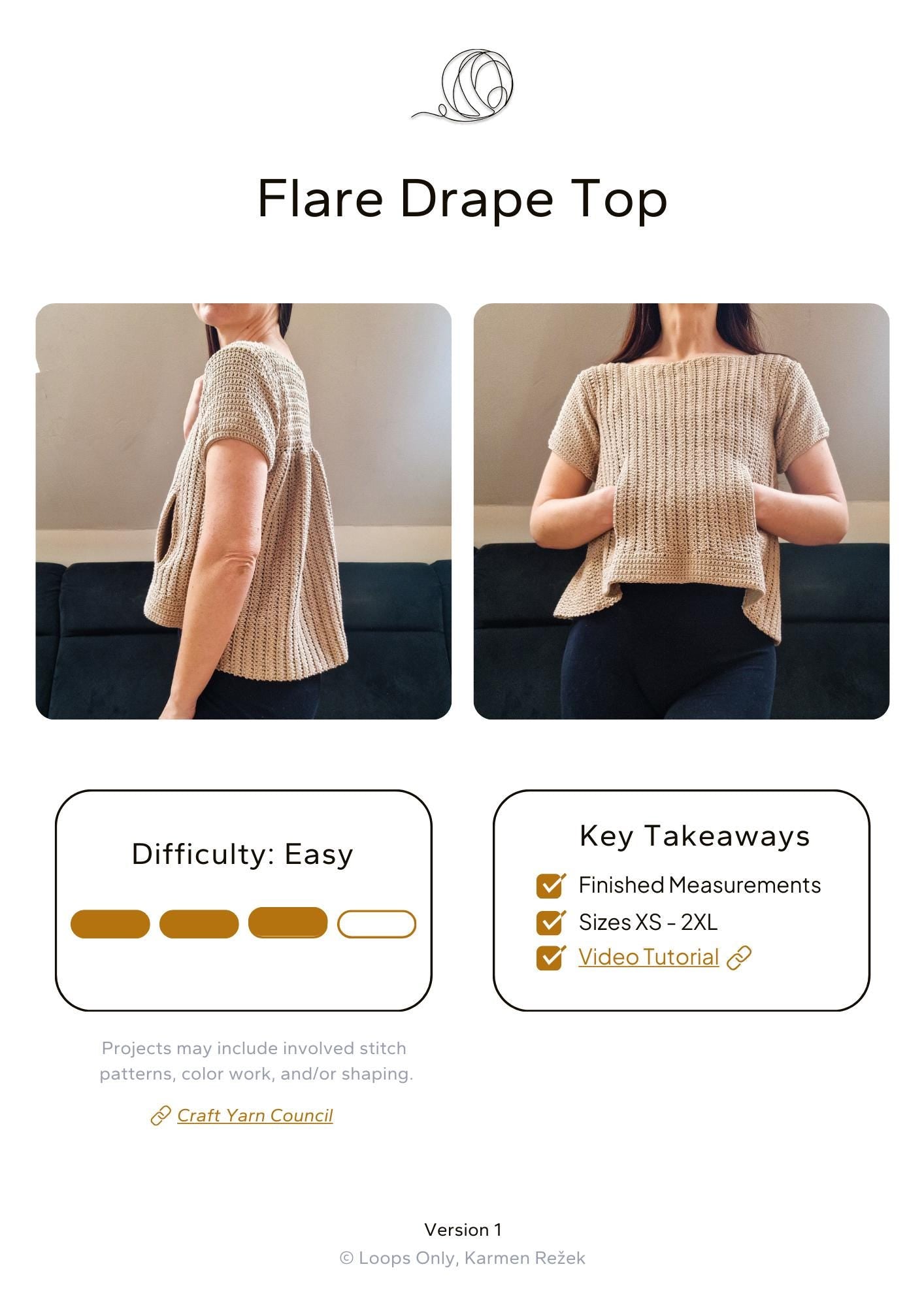 Flare Drape Top - Loops Only