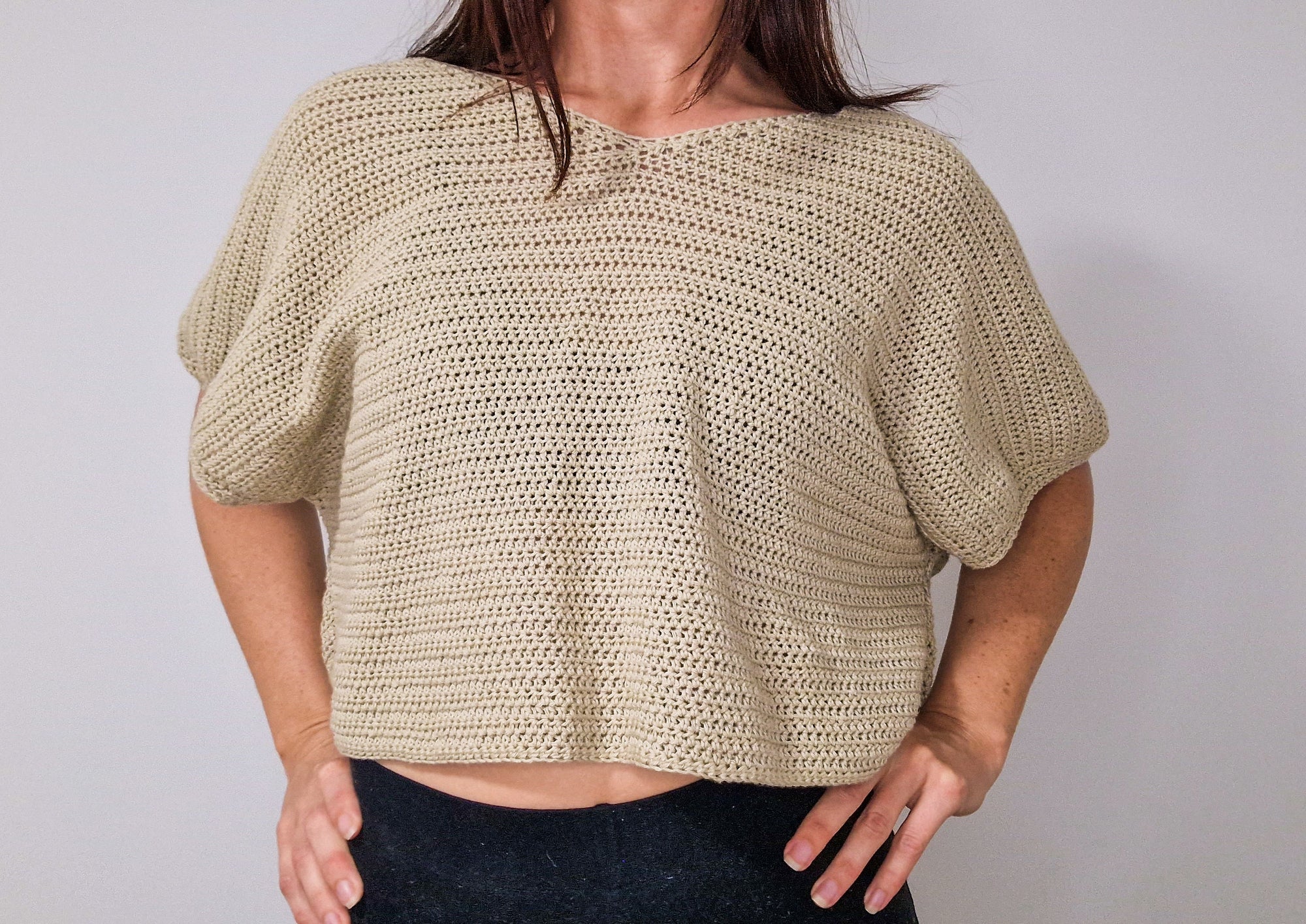 Half Double Crochet Crop Oversized Top - Loops Only