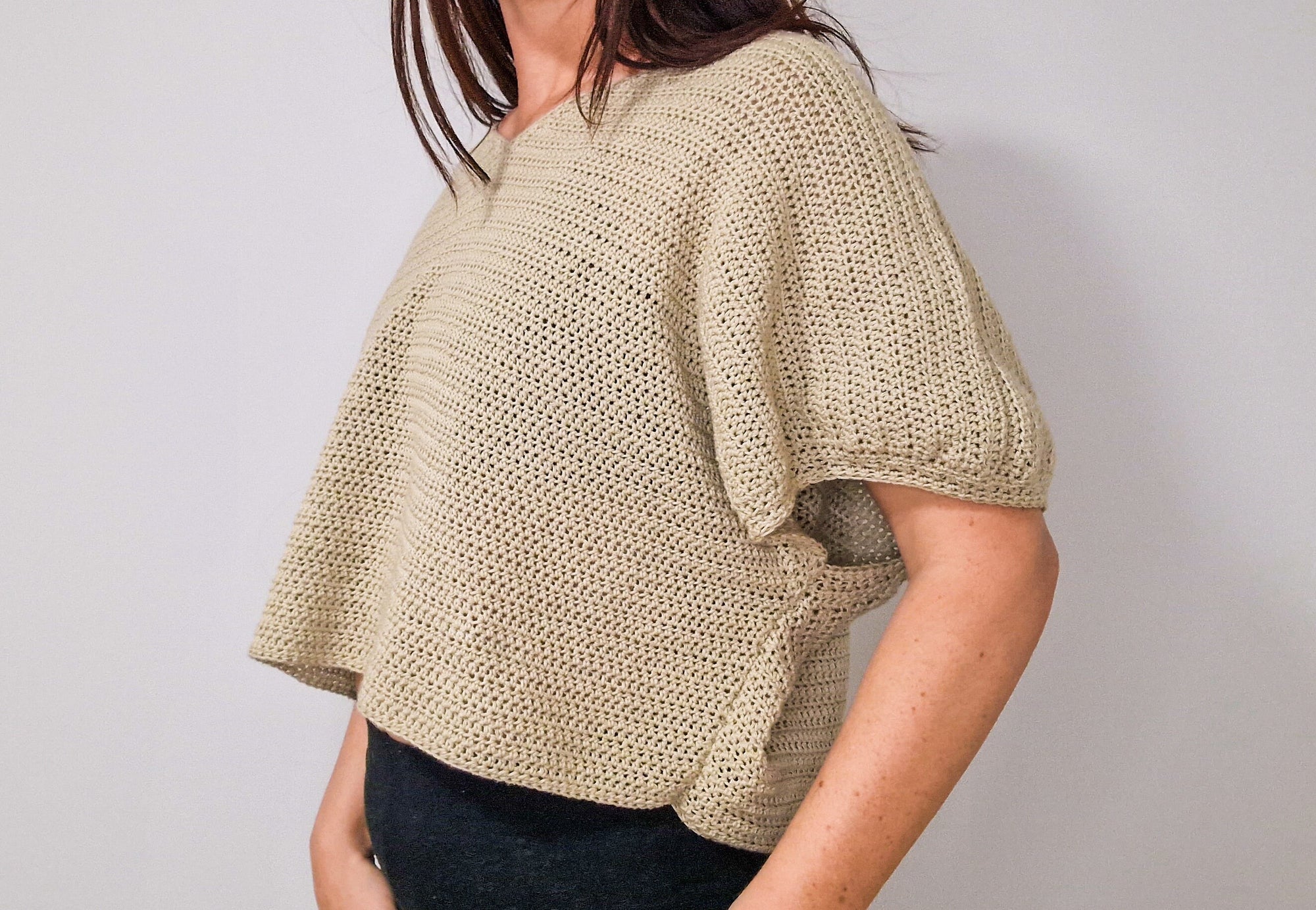 Half Double Crochet Crop Oversized Top - Loops Only